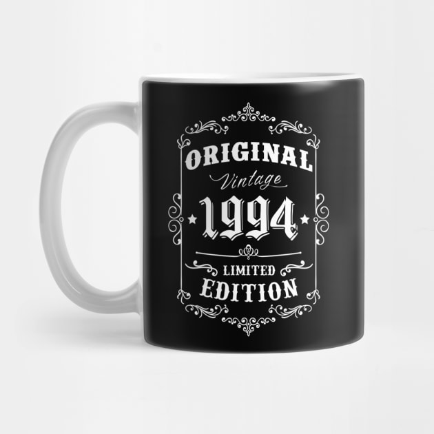 Born in 1994, 25th Birthday Retro Style Vintage Design Gift by PugSwagClothing